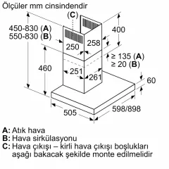 BOSCH DWB67BK70T ANTRASİT GRİ CAM KUTU DAVLUMBAZ