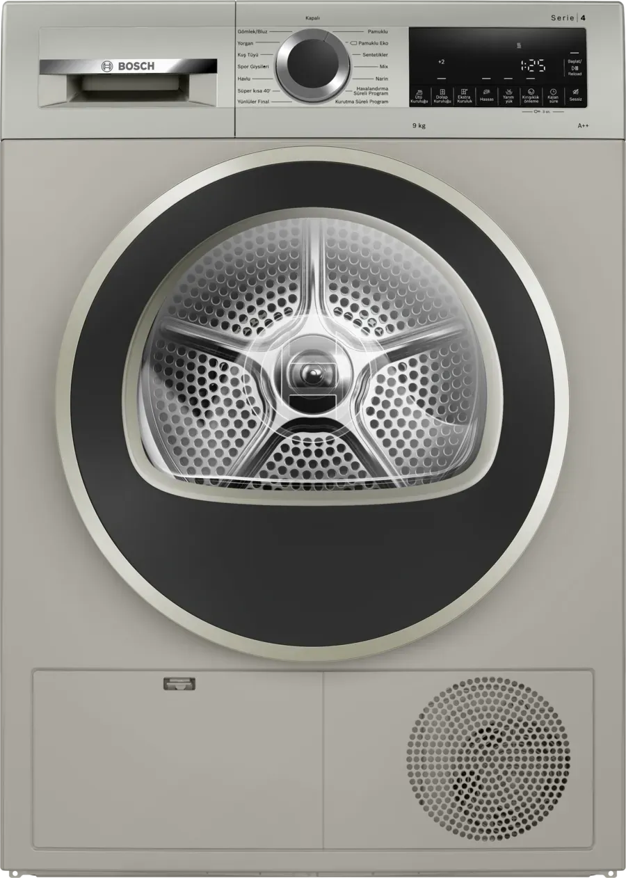 BOSCH WQG2410TTR 9 KG ISI POMPALI GRİ KURUTMA MAKİNESİ